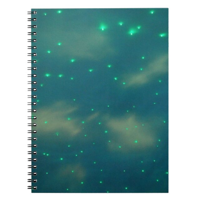 Caderno Espiral Luzes de céu azul bonito (Frente)