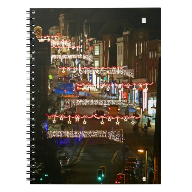 Caderno Espiral Luzes de Natal Guildford (Frente)