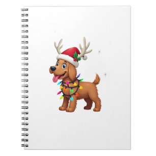 Caderno Espiral Luzes de Natal Soft Coated Wheaten Terrier Cão T