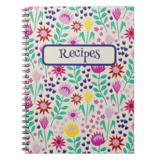 Caderno Espiral Luzes de Protea Floral Block Impressão Millefleur
