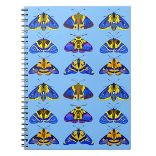 Caderno Espiral Luzes em azul, Ouro amarelo e castanho