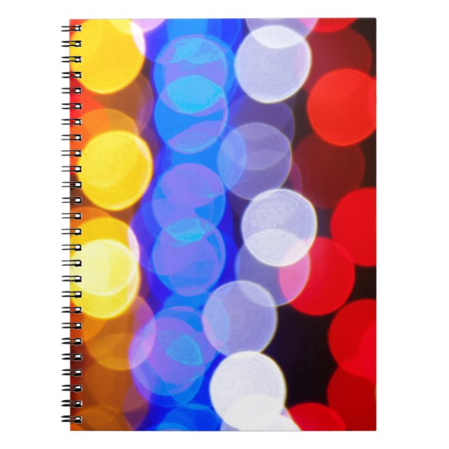 Caderno Espiral Luzes indefinidas coloridas (Frente)