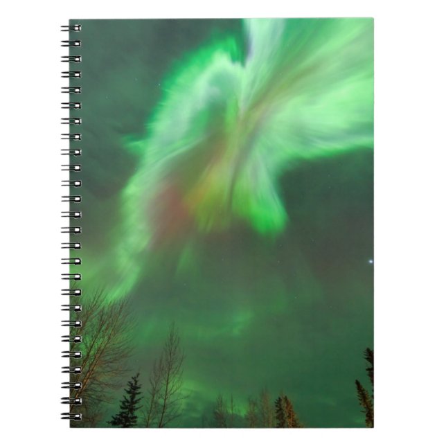 Caderno Espiral Luzes Nortes Aurora Borealis | Fairbanks (Frente)