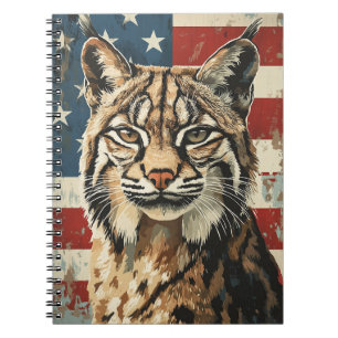 Caderno Espiral Lynx American Flag Vintage