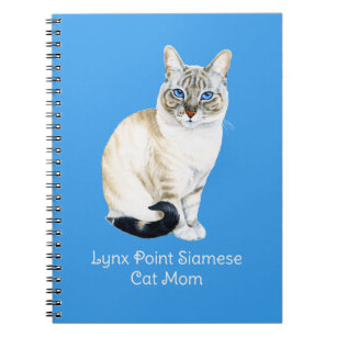 Caderno Espiral Lynx Point Siamese Cat Watercolor