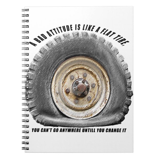 Caderno Espiral Má Atitude Como Pneus (Frente)