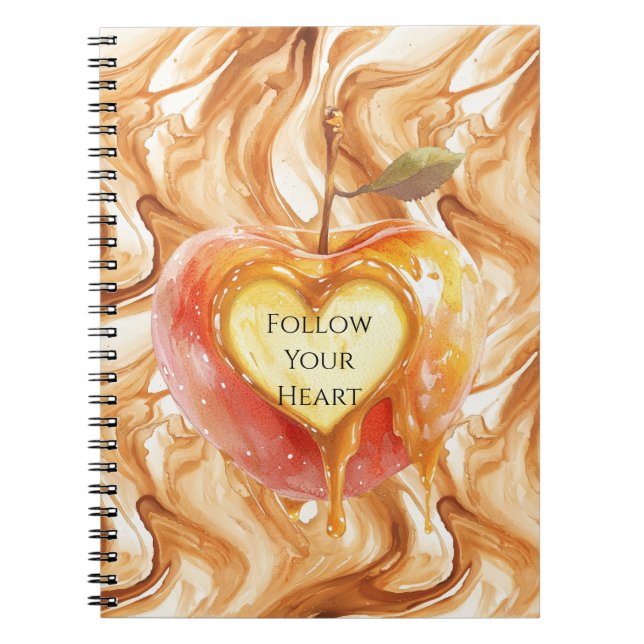 Caderno Espiral Maçã Doce de Coração com Creme de Caramelo (Frente)
