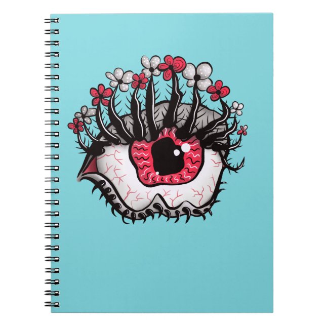 Caderno Espiral Macabre Eye Melt Psicodélico Arte Escura Cérebro (Frente)