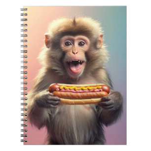 Caderno Espiral Macaco Bonito Com Cachorro