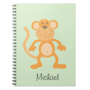 Caderno Espiral Macaco de Cartoon Bonito