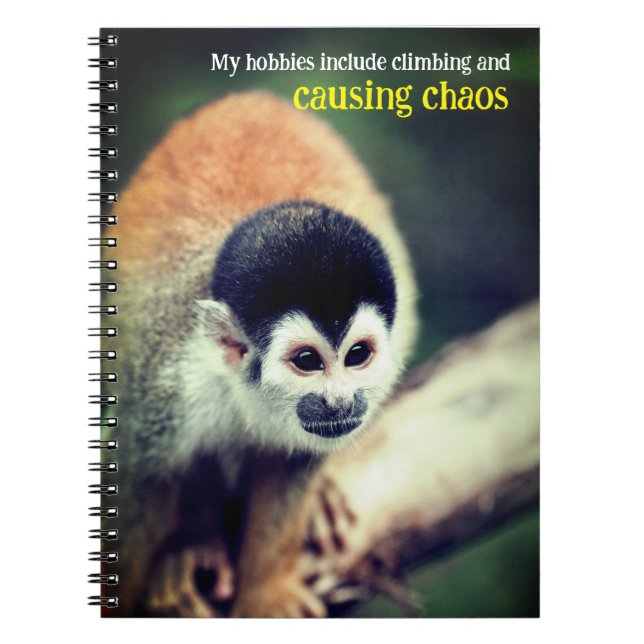 Caderno Espiral Macaco esquilo na árvore (Frente)