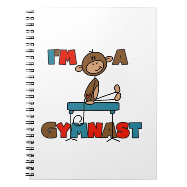 Caderno Espiral Macaco Eu sou um Ginasta (Frente)