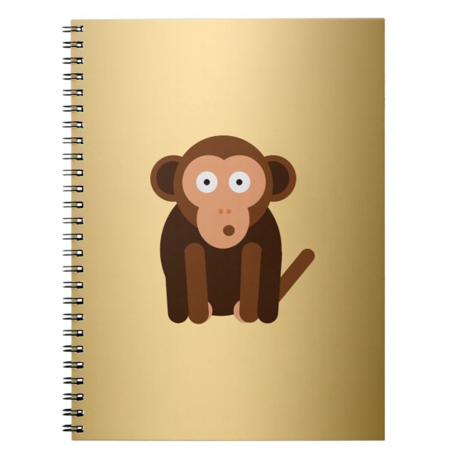 Caderno Espiral Macaco fofo personalizado (Frente)