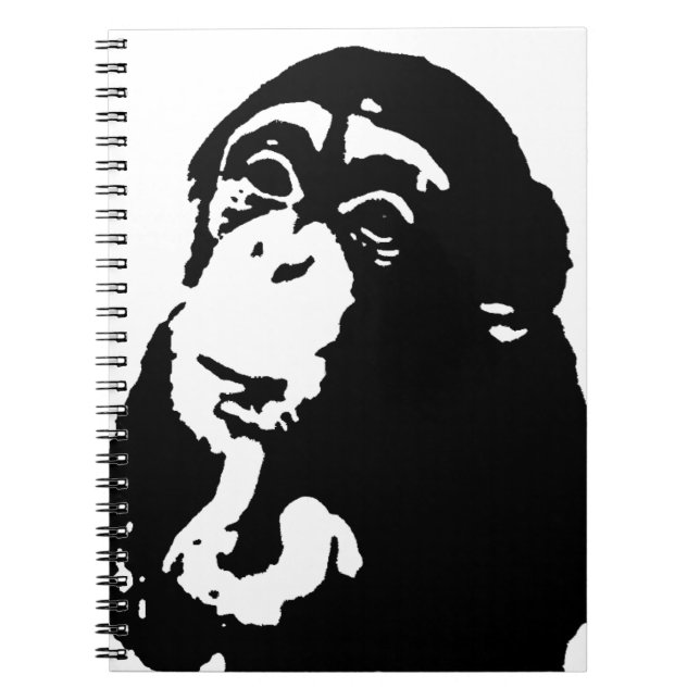 Caderno Espiral Macaco Pensante da Arte Pop (Frente)