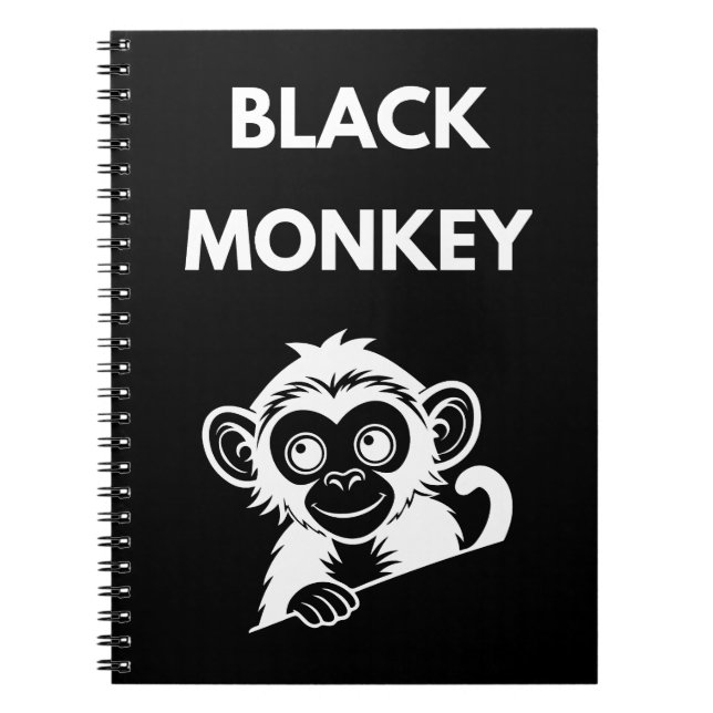Caderno Espiral Macaco Preto Fofo (Frente)