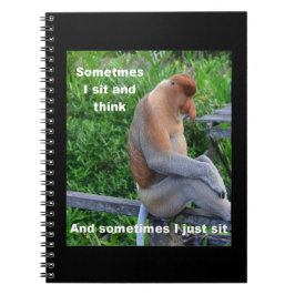 Caderno Espiral Macaco Proboscado - Às vezes eu me sento e penso