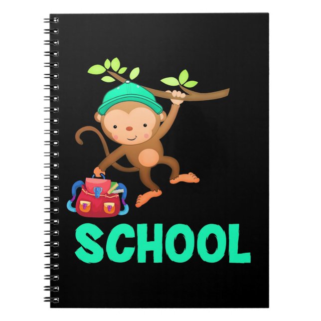Caderno Espiral Macaco Volta à Escola (Frente)