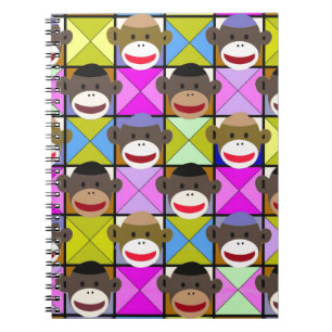 Caderno Espiral Macacos do tabuleiro de damas