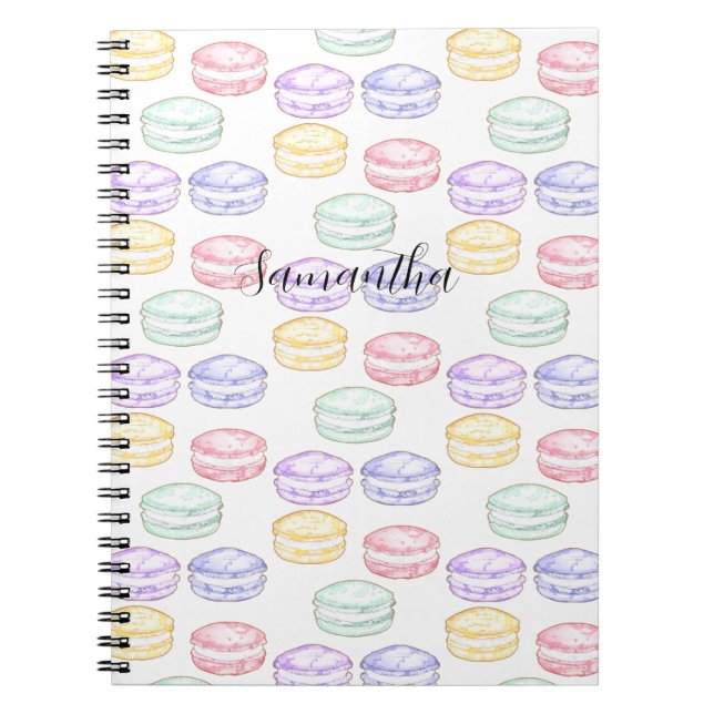 Caderno Espiral Macarões Franceses com Aquarela (Frente)