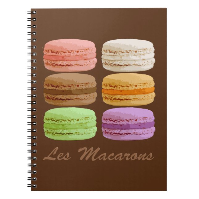 Caderno Espiral Macarões Franceses, Pastéis Multicoloridos (Frente)