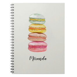 Caderno Espiral Macarões Franceses pintados à mão