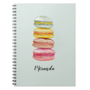 Caderno Espiral Macarões Franceses pintados à mão