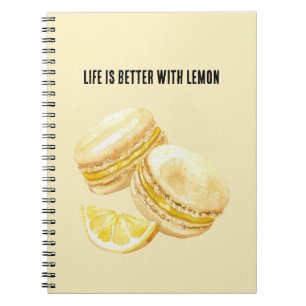 Caderno Espiral Macarons Amarelo Limão