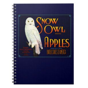 Caderno Espiral Maçãs de Coruja de Neve