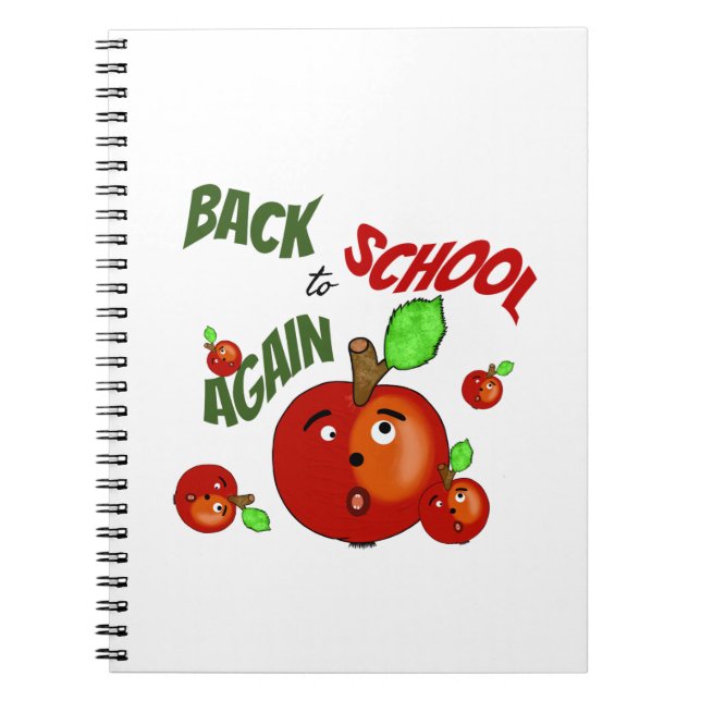 Caderno Espiral Maçãs vermelhas de volta à escola (Frente)