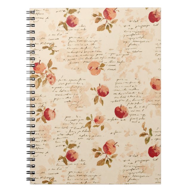 Caderno Espiral Maçãs Vermelhas Francesas (Frente)