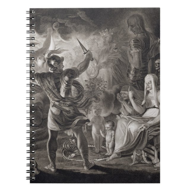 Caderno Espiral Macbeth, três bruxas e Hecate no ato IV, S (Frente)