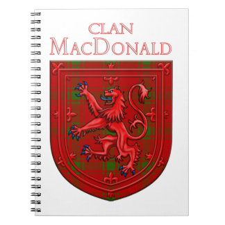 Caderno Espiral MacDonald do Sleat Tartan Scottish Xadrez Lion Ram