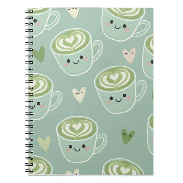 Caderno Espiral Macha Latte Art (Frente)