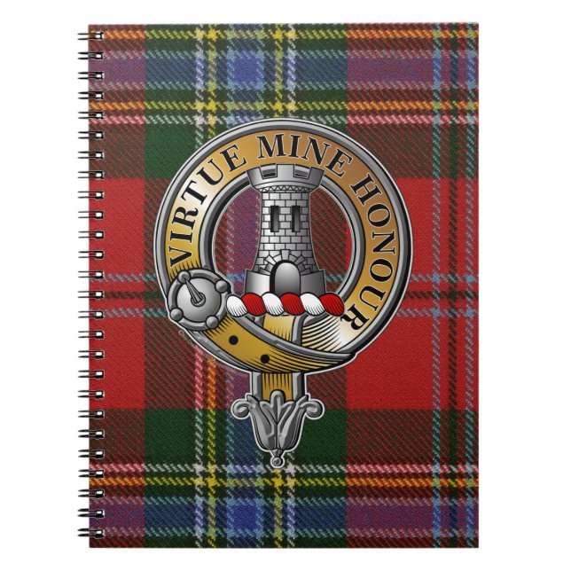 Caderno Espiral MacLean Tartan e Crachá (Frente)