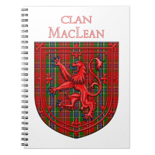 Caderno Espiral MacLean Tartan - Xadrez escocesa Rampant