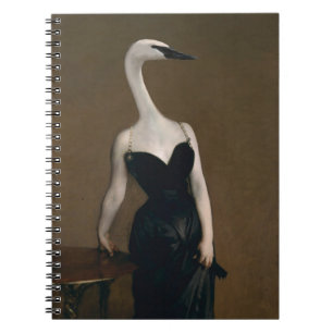 Caderno Espiral Madame X tem um notebook do pescoço Swanlike
