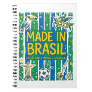 Caderno Espiral Made In Brasil Cultural Icons Colorful Design