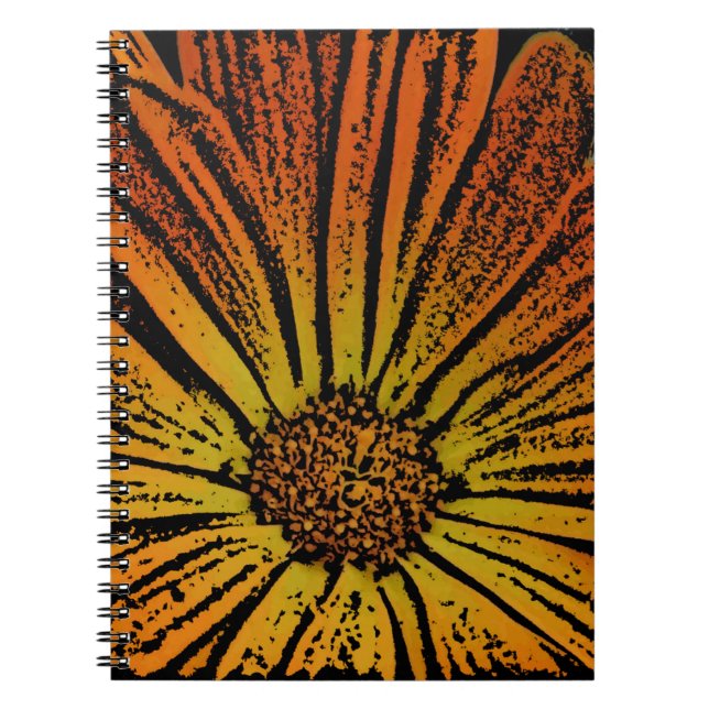 Caderno Espiral Madeira de Flor Laranja (Frente)