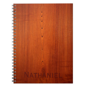 Caderno Espiral Madeira Grain com Nome