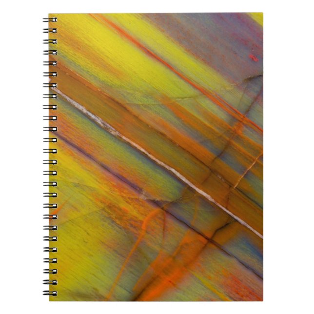 Caderno Espiral Madeira Petrificada Amarela (Frente)