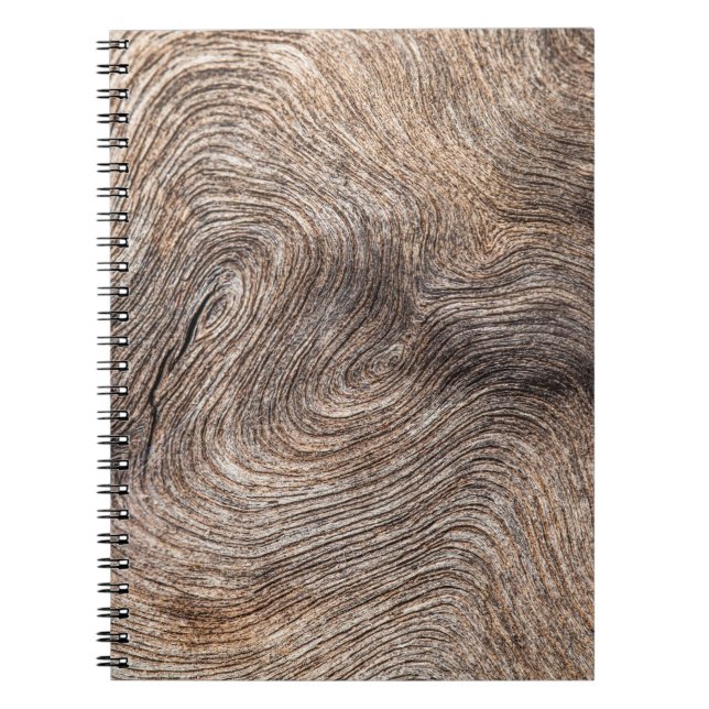 Caderno Espiral Madeira velha russa, fundo texturizado (Frente)