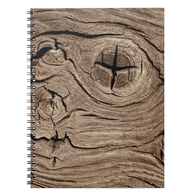 Caderno Espiral madeira velha, vindima (Frente)