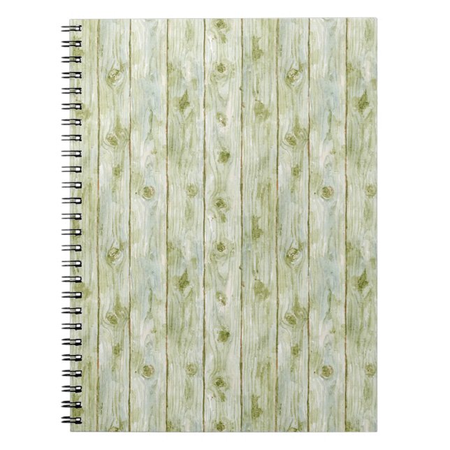 Caderno Espiral Madeira Verde Falsa (Frente)