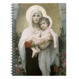Caderno Espiral Madona dos Rosas - William Adolphe Bouguereau