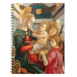 Caderno Espiral Madonna & Child com Dois Angels Sandro Botticelli