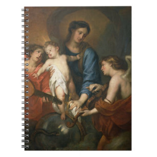 Caderno Espiral Madonna e criança com anjos