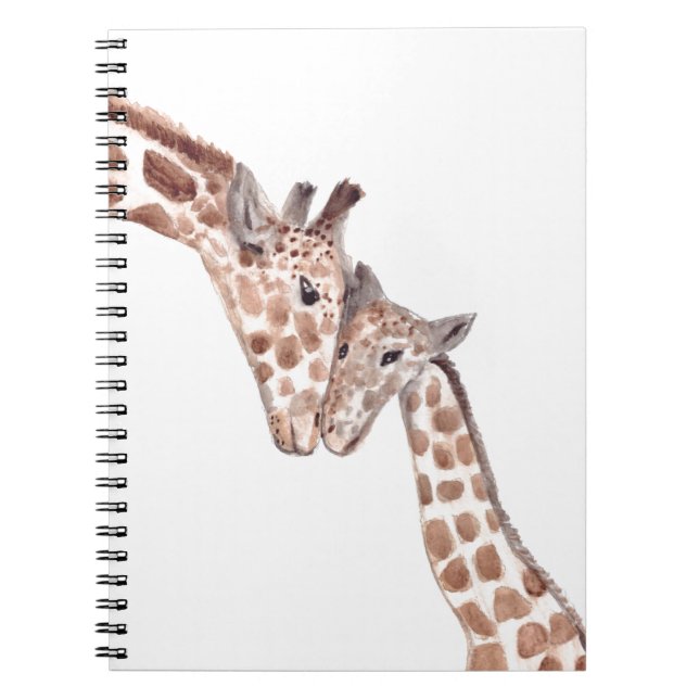 Caderno Espiral Madre girafa com bebê (Frente)