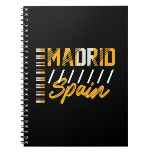 Caderno Espiral Madrid Espanha Tipografia Urbana Moderna Design