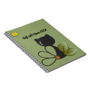 Caderno Espiral Mãe amante de gatos Foto laranja