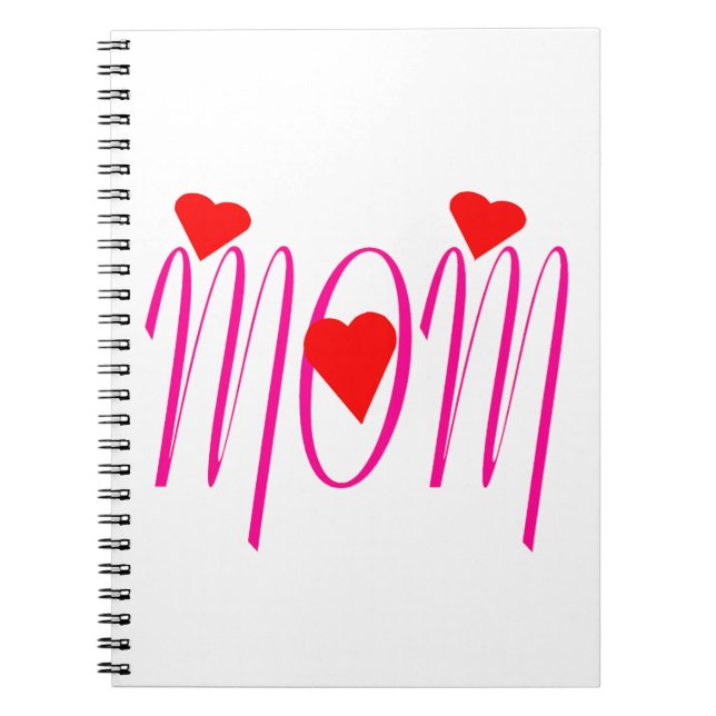 Caderno Espiral Mãe com Corações Vermelhos (Frente)